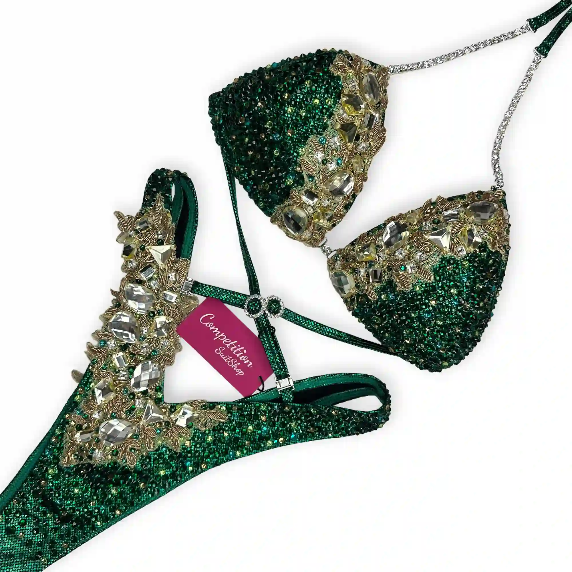 Green Jewel Envy Figure Competition Suit F1045